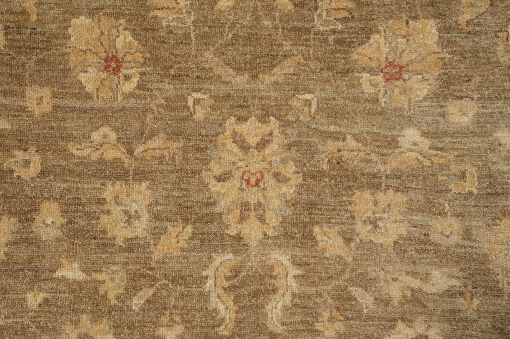 5.6 x 7.8 Chobi Peshawar Ghazni Wool Rug Sage Gray #PIX-22308