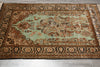 Load image into Gallery viewer, 3.7 x 5.9 Green Silk Rug Authentic Persian Qom Carpet #LA-53273