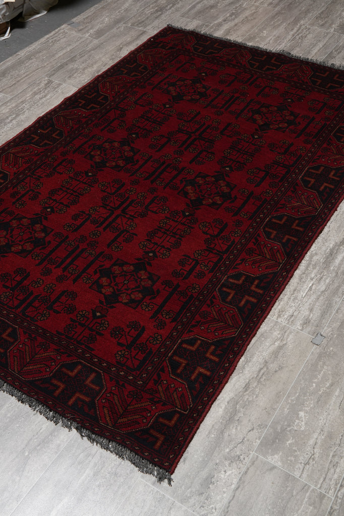 4 x 6.5 Afghan Wool Handmade Tribal Rug #PIX-26791