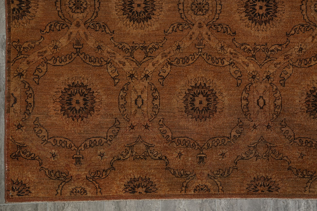 6 x 8 Tan Brown Antiqued Chobi Peshawar Transitional PIX-12440