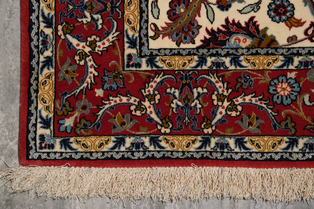 3.6 x 5.4 Super Fine Quality Wool and Silk on Silk Persian Esfahan Rug 500 Kpsi Iran #LA-53354