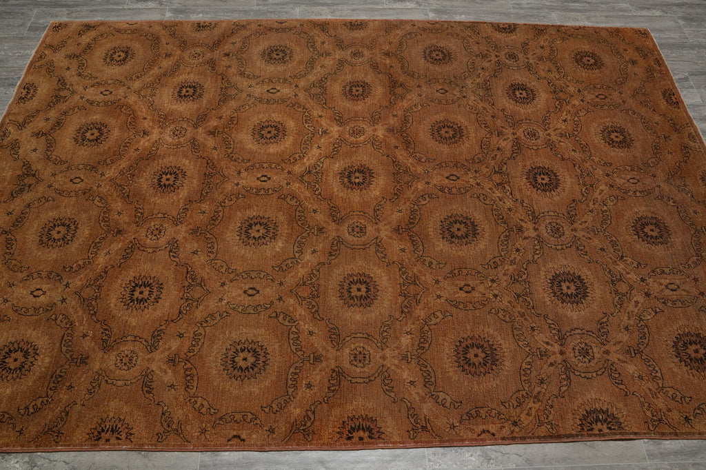 6 x 8 Tan Brown Antiqued Chobi Peshawar Transitional PIX-12440