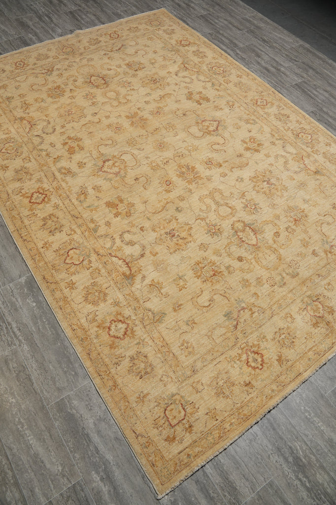 7 x 10 New Handmade Natural Wool Chobi Peshawar Ziegler Rug NEUTRALS TRANISTIONAL Pattern - Pakistan #PIX-20252