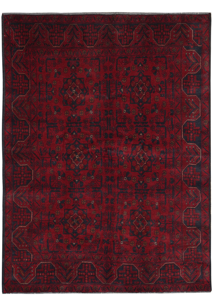 5 x 6.5 Afghan Khal Mammadi Rug Dark Red Black Sale