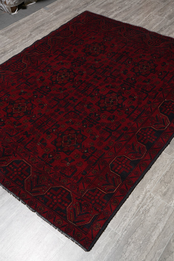 5 x 6.5 Afghan Khal Mammadi Rug Dark Red Black Sale #PIX-28569