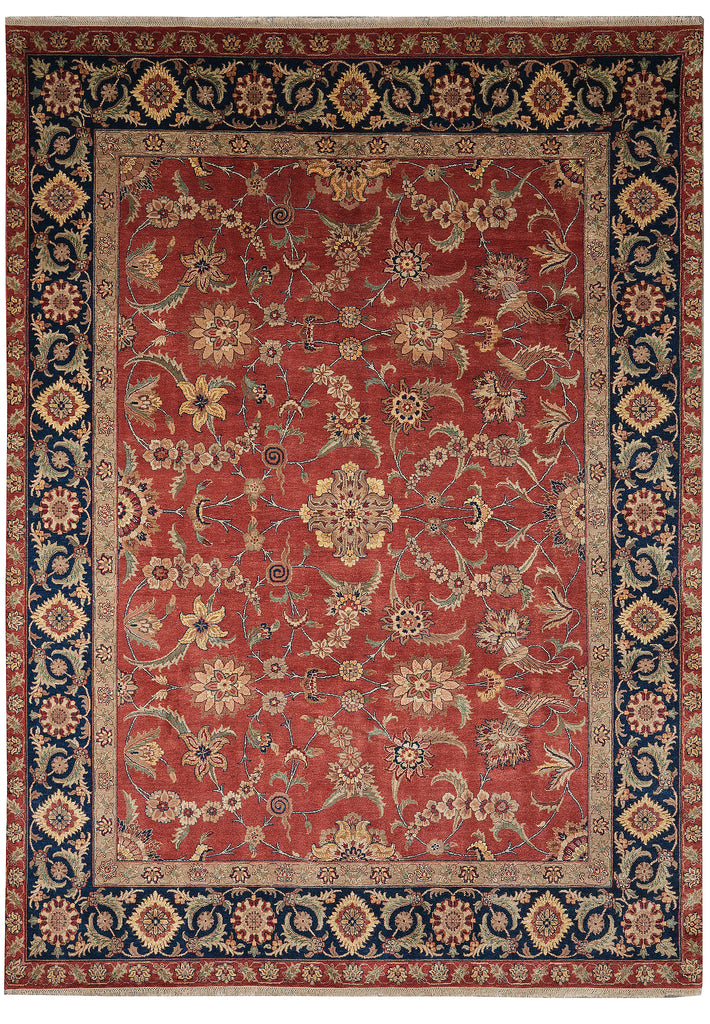 8.7 x 11.8 Great Quality Hand-Knotted Jaipur Rug Burgundy & Black #PIX-3708
