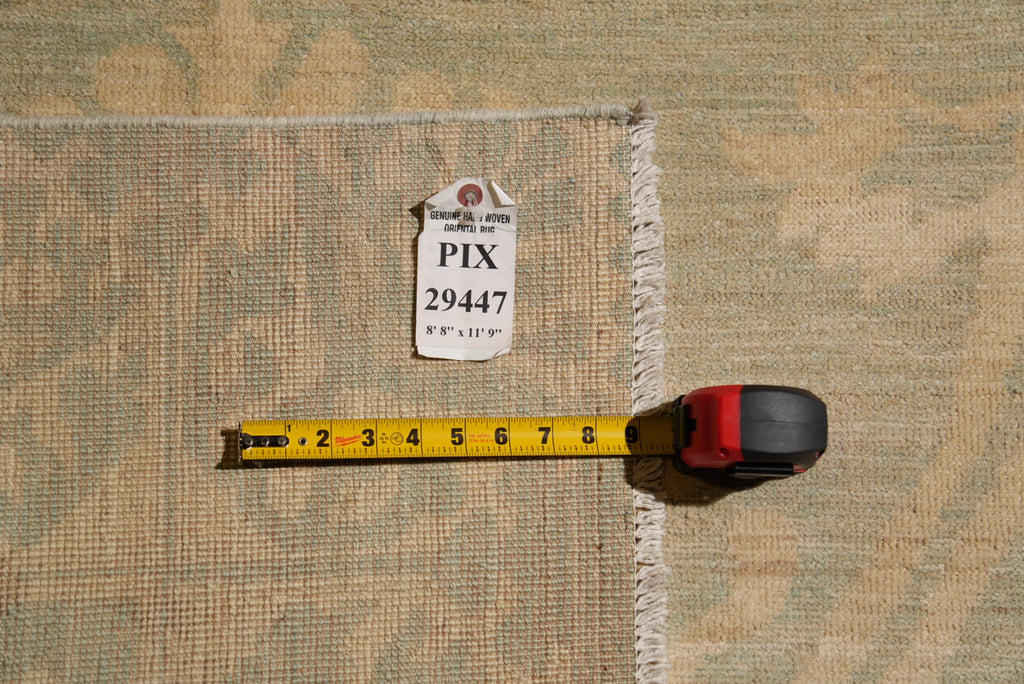 8.8 x 11.9 Light Sage Green New Oushak Rug #PIX-29447