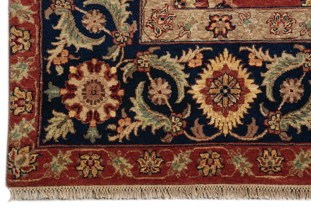 8.7 x 11.8 Great Quality Hand-Knotted Jaipur Rug Burgundy & Black #PIX-3708