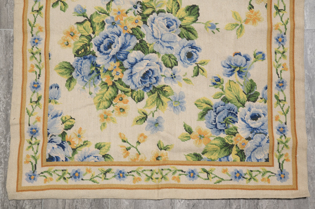 3 x 5 Beautiful French Floral Needle Point Rug Sale #F-4642