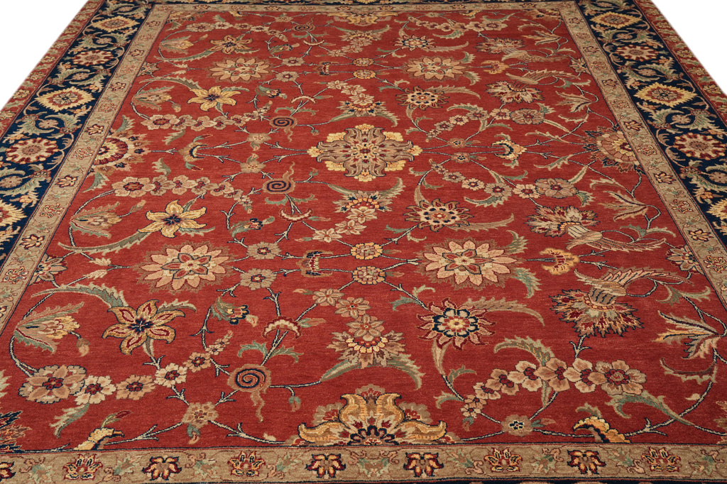 8.7 x 11.8 Great Quality Hand-Knotted Jaipur Rug Burgundy & Black #PIX-3708