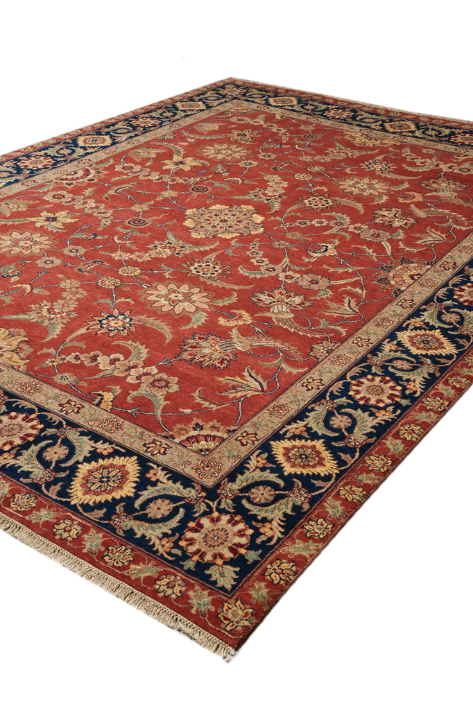 8.7 x 11.8 Great Quality Hand-Knotted Jaipur Rug Burgundy & Black #PIX-3708