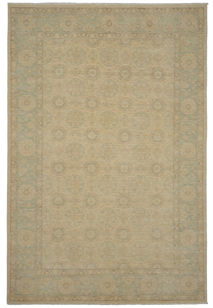 6 x 8.4 Vegetable Dyed Fine Chobi Peshawar Rug WARM COLORS - Pakistan #B-77542
