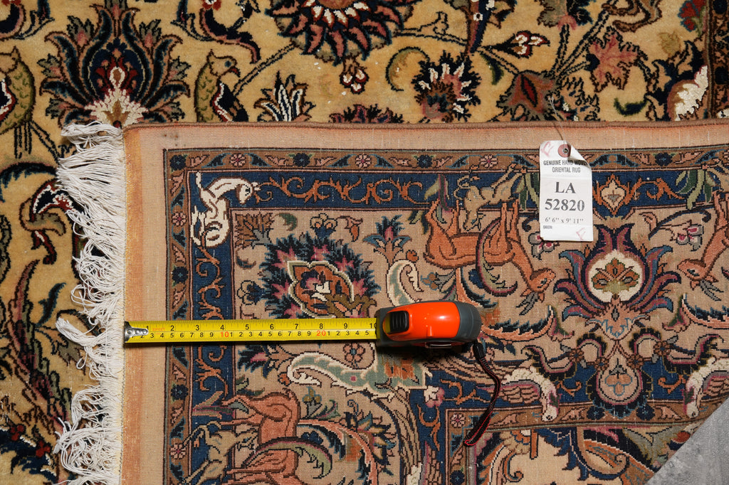 6.6 x 10 Exotic Estate Rug Authentic Fine 260 Kpsi  Persian Khorasan Carpet Aniamal Pattern #LA-52820