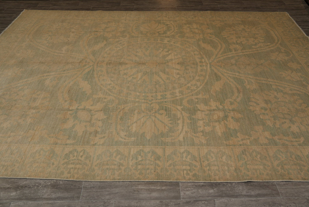 8.8 x 11.9 Light Sage Green New Oushak Rug #PIX-29447