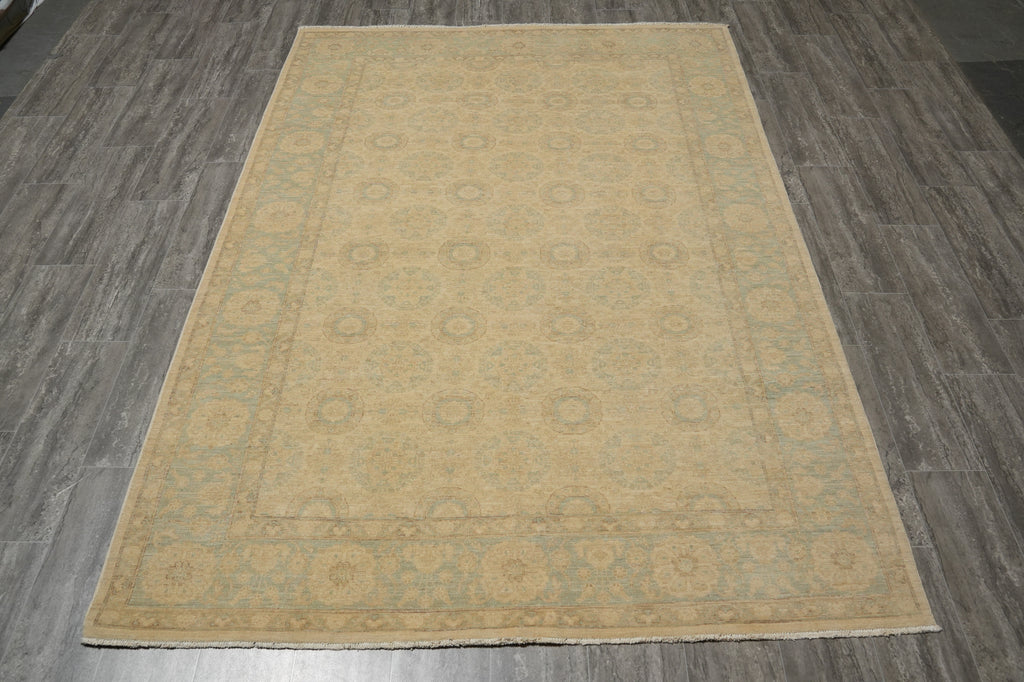 6 x 8.4 Vegetable Dyed Fine Chobi Peshawar Rug WARM COLORS - Pakistan #B-77542