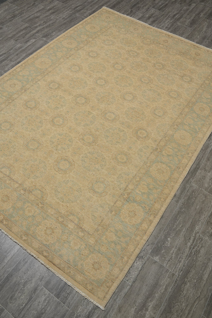 6 x 8.4 Vegetable Dyed Fine Chobi Peshawar Rug WARM COLORS - Pakistan #B-77542