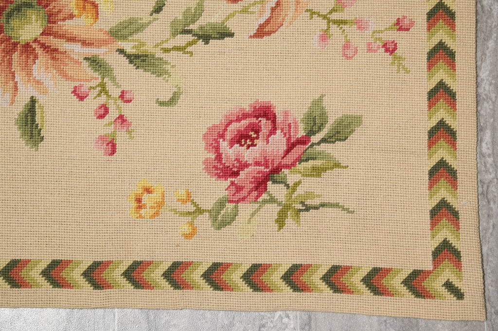 4 x 6 Floral Needle Point Rug Sale #F-4643