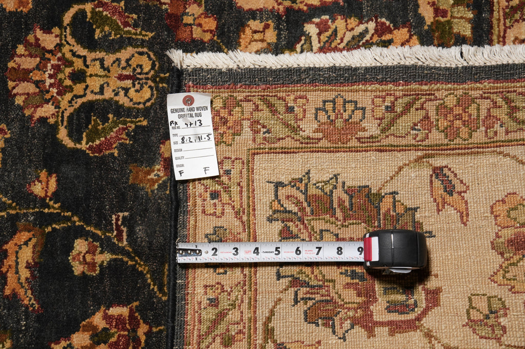 8.2 x 11.5 Dark Green Quality Handmade Jaipur Rug #PIX-9713