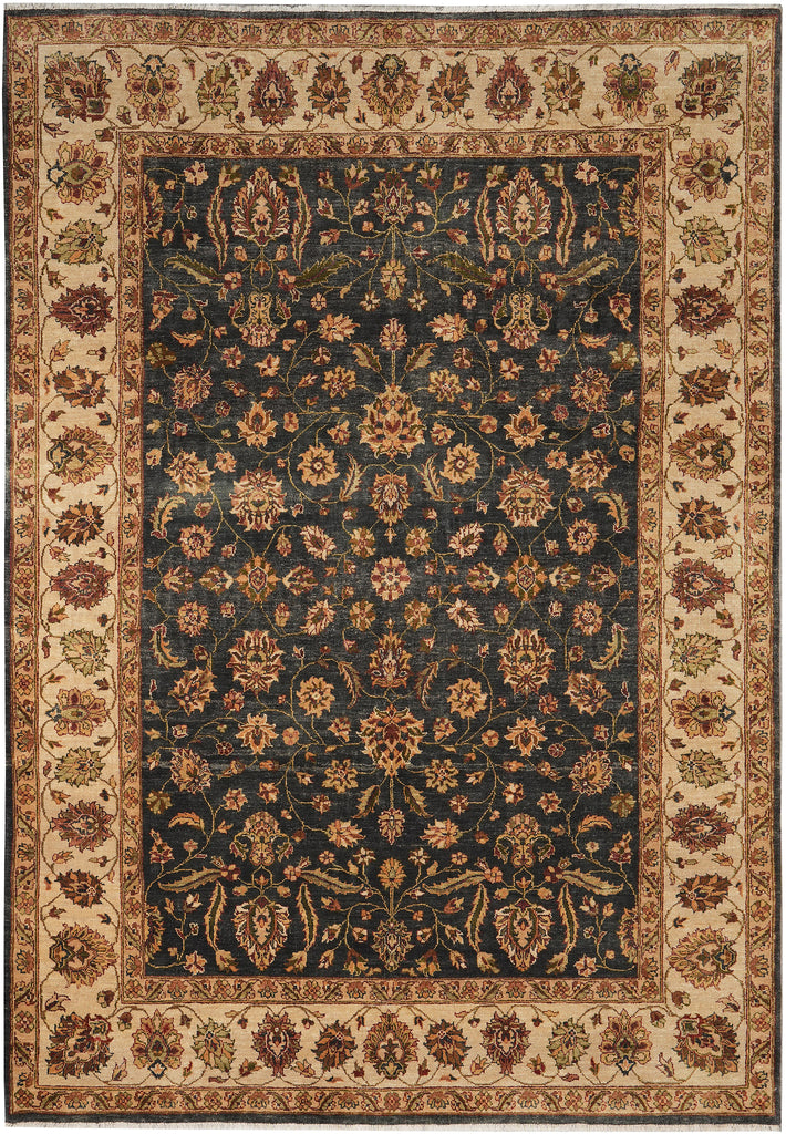8.2 x 11.5 Dark Green Quality Handmade Jaipur Rug #PIX-9713