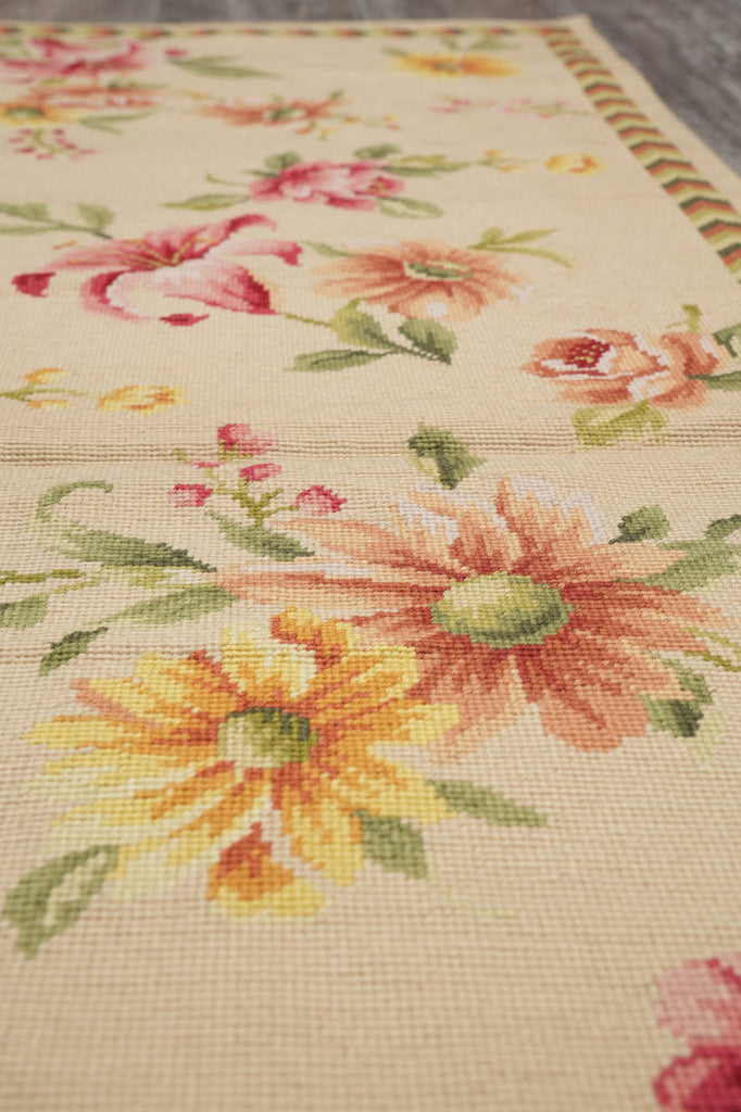 4 x 6 Floral Needle Point Rug Sale #F-4643