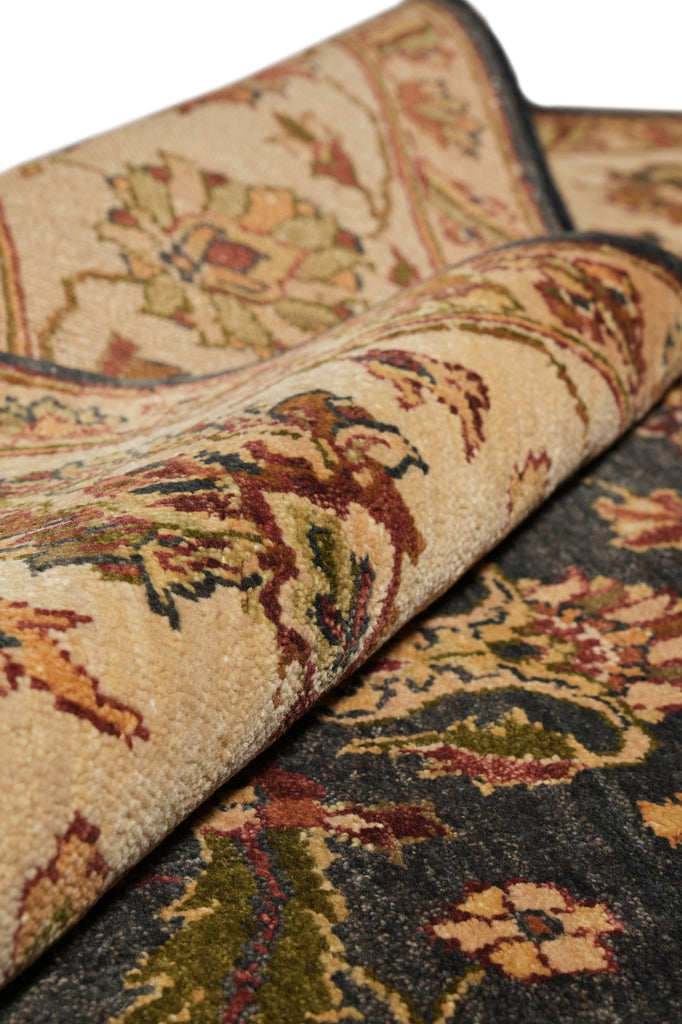 8.2 x 11.5 Dark Green Quality Handmade Jaipur Rug #PIX-9713