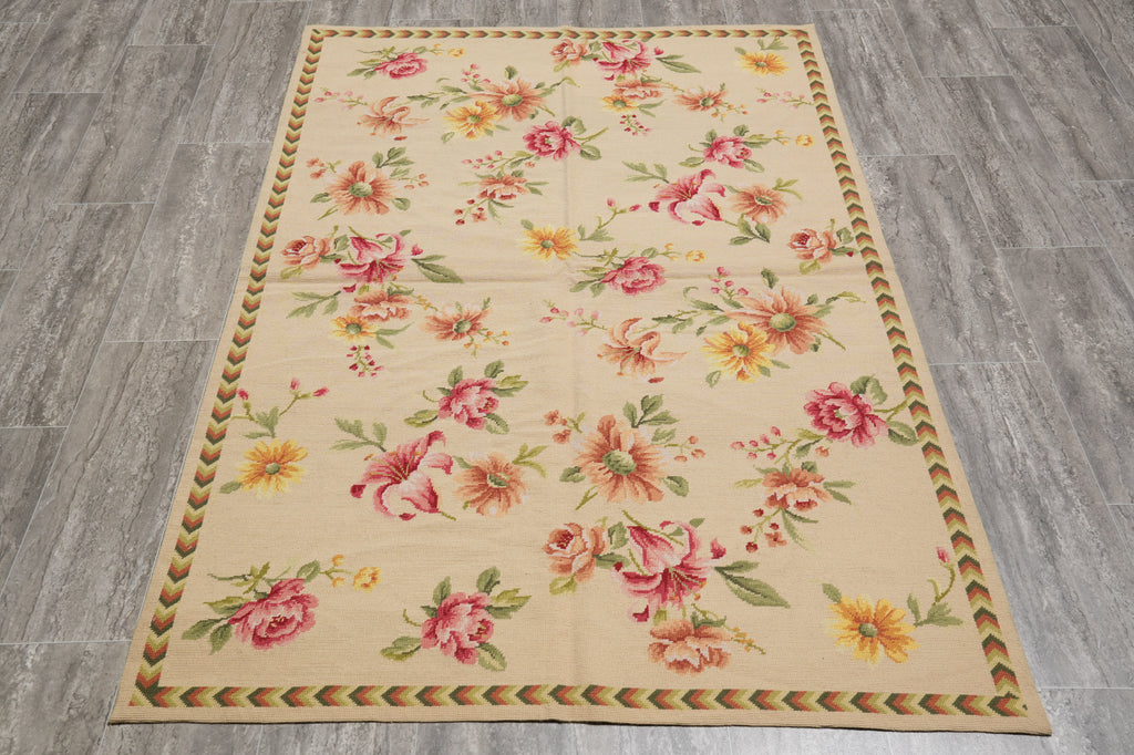 4 x 6 Floral Needle Point Rug Sale #F-4643