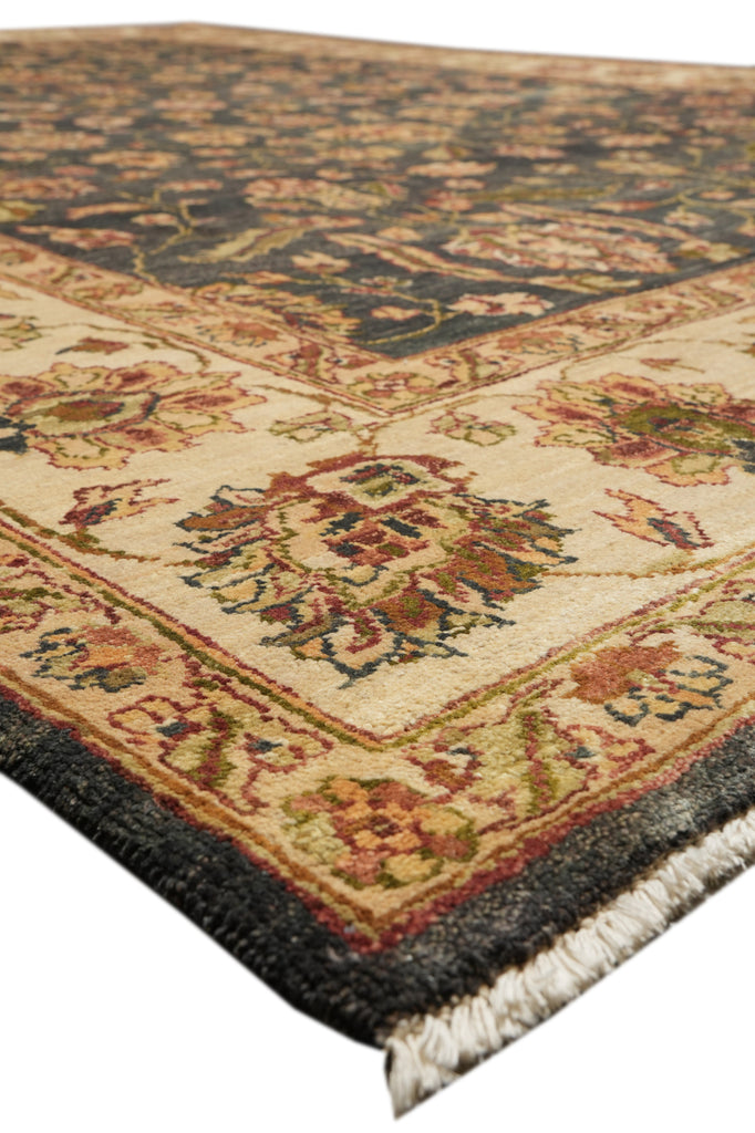 8.2 x 11.5 Dark Green Quality Handmade Jaipur Rug #PIX-9713