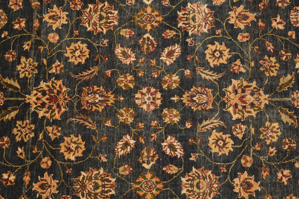 8.2 x 11.5 Dark Green Quality Handmade Jaipur Rug #PIX-9713