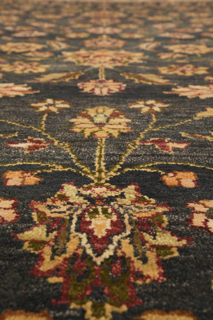 8.2 x 11.5 Dark Green Quality Handmade Jaipur Rug #PIX-9713