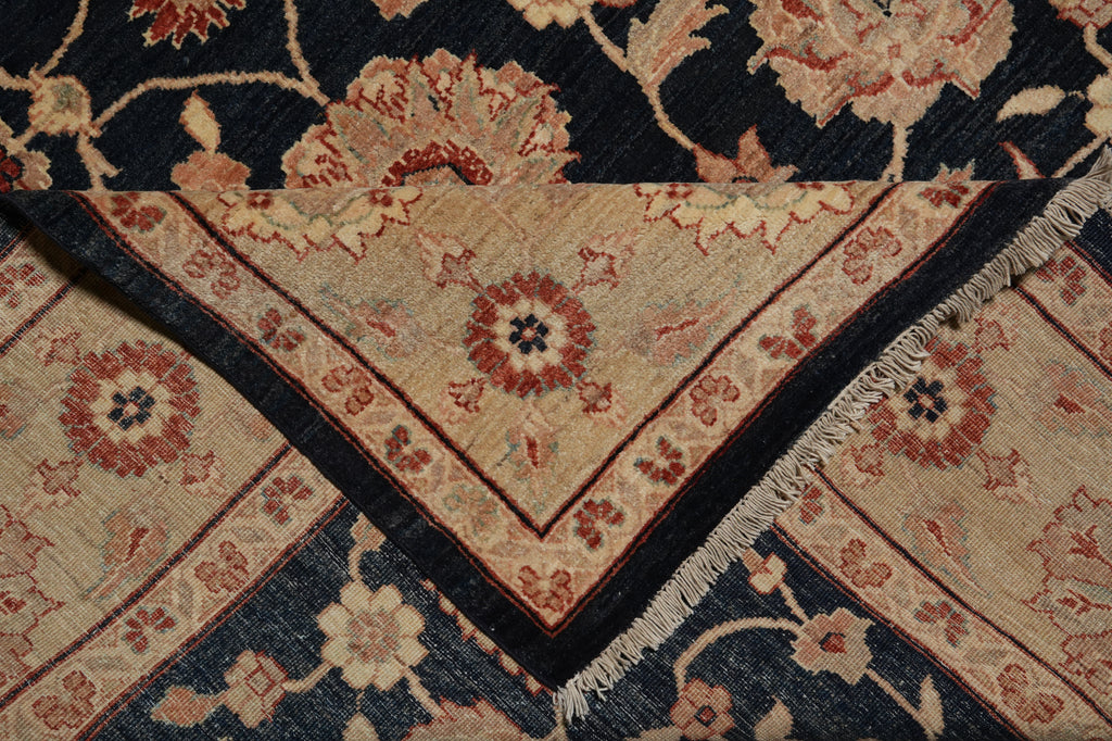 6.8 x 9.6 BLACK Transitional Ziegler Chobi Peshawar Rug, NATURAL NEAT WOOL -Pakistan #PIX-13995