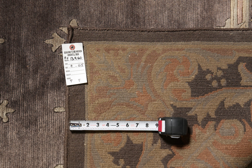 9 x 11.5 Modern French Transitional Handmade Rug Taup #PIX-13960