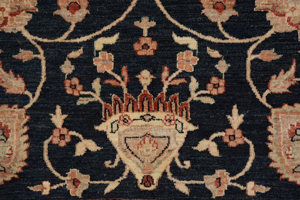 6.8 x 9.6 BLACK Transitional Ziegler Chobi Peshawar Rug, NATURAL NEAT WOOL -Pakistan #PIX-13995