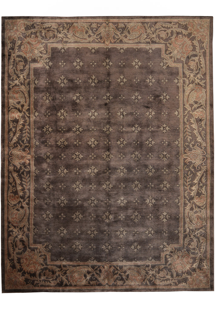 9 x 11.5 Modern French Transitional Handmade Rug Taup #PIX-13960