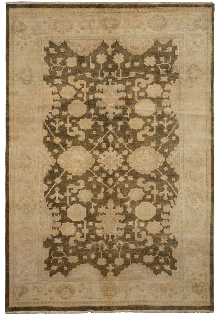 6 x 8.6 New Ziglar Chobi Peshawar Rug Dark Charcoal Green #PIX-26348