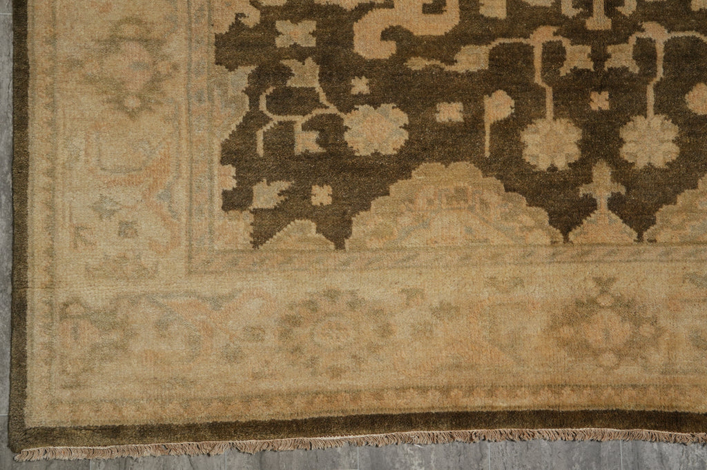 6 x 8.6 New Ziglar Chobi Peshawar Rug Dark Charcoal Green #PIX-26348