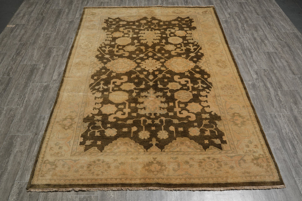 6 x 8.6 New Ziglar Chobi Peshawar Rug Dark Charcoal Green #PIX-26348