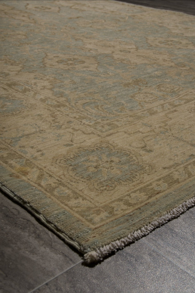 5.5 x 7.4 Light Teal Blue New Ziglar Hand-knotted  Rug Antique Reproduction  #B-77569