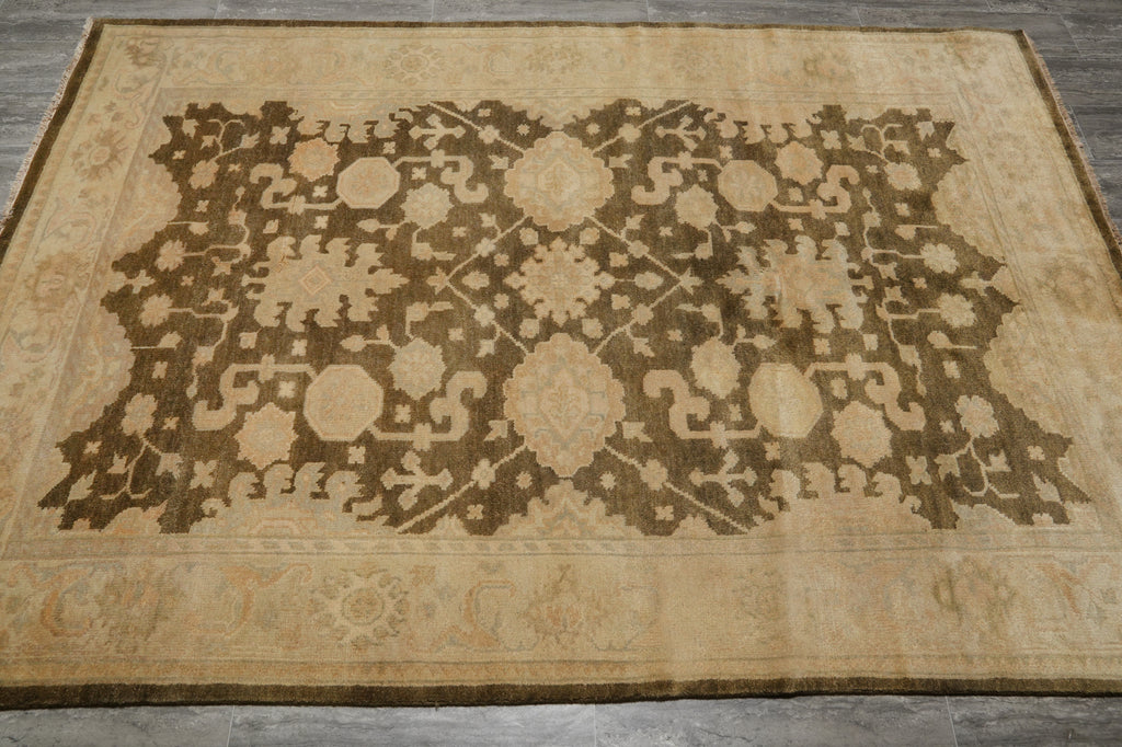 6 x 8.6 New Ziglar Chobi Peshawar Rug Dark Charcoal Green #PIX-26348