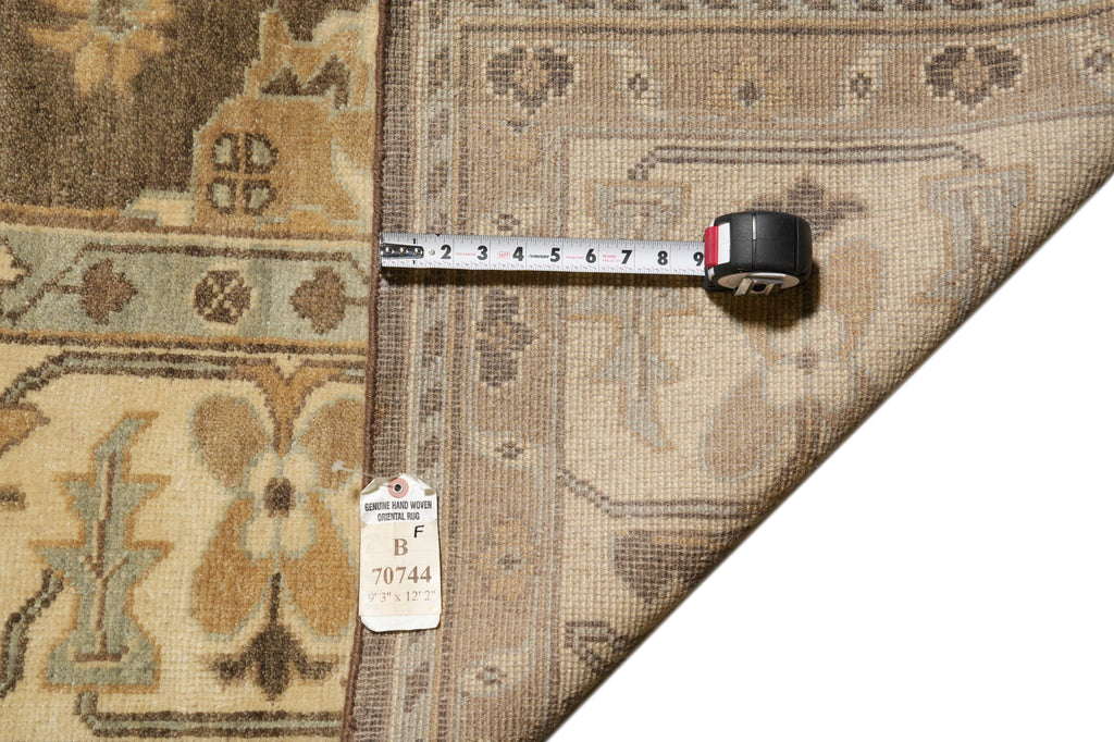 9.3 x 12.2 Natural Wool New Handmade Oushak Rug Neutral Brown #B-70744