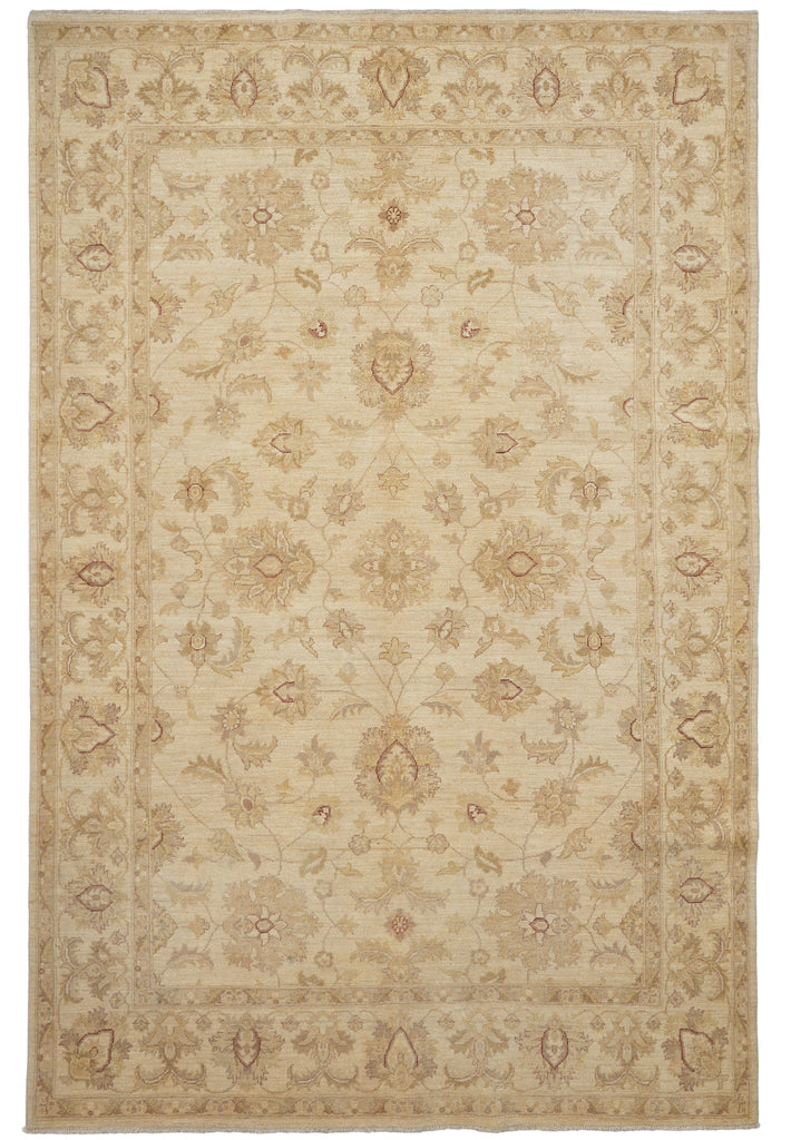 6.6 x 9.9 WARM COLORS Handmade Transitional Chobi Ziegler Peshawar Rug #PIX-20235