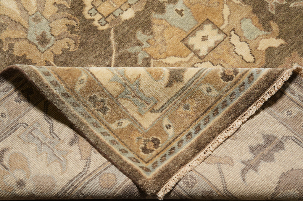 9.3 x 12.2 Natural Wool New Handmade Oushak Rug Neutral Brown #B-70744