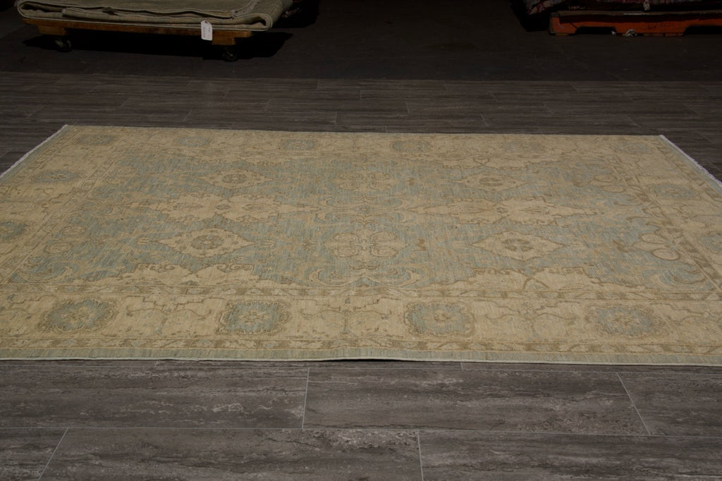 5.5 x 7.4 Light Teal Blue New Ziglar Hand-knotted  Rug Antique Reproduction  #B-77569