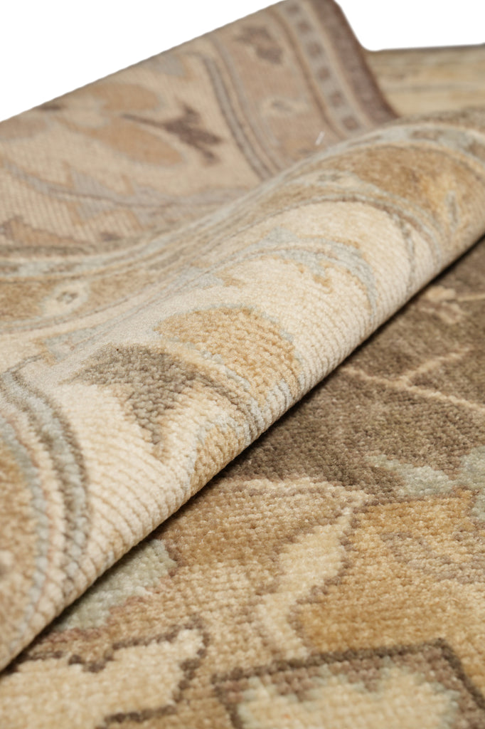 9.3 x 12.2 Natural Wool New Handmade Oushak Rug Neutral Brown #B-70744