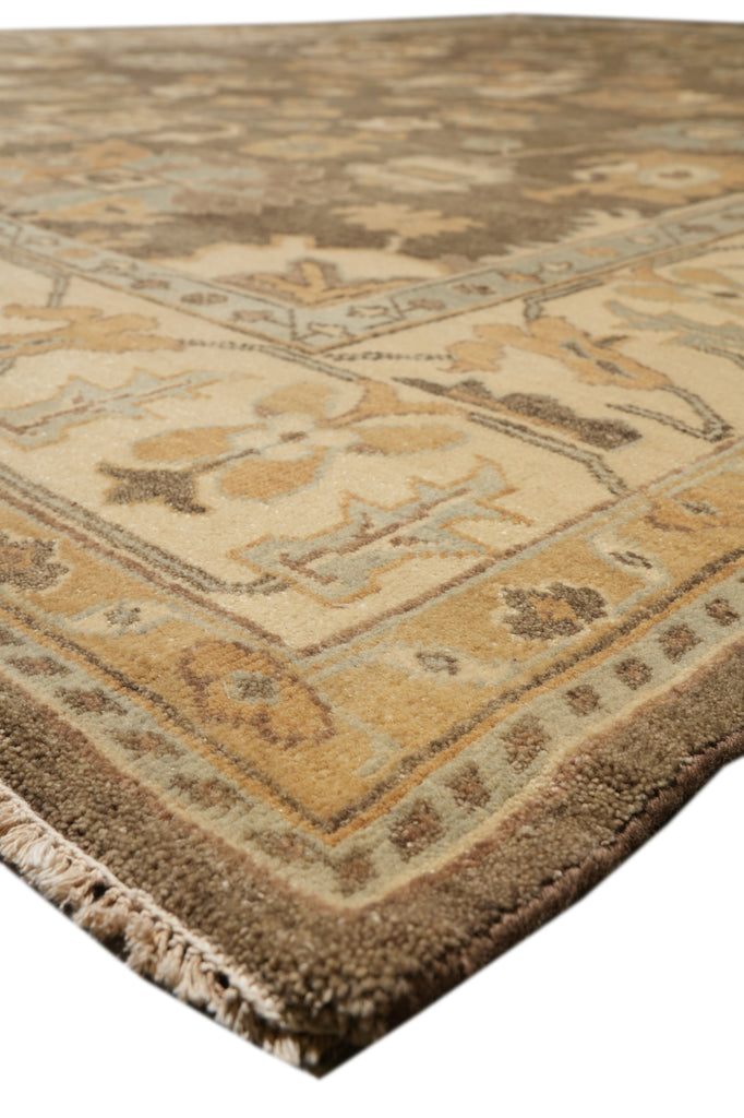 9.3 x 12.2 Natural Wool New Handmade Oushak Rug Neutral Brown #B-70744