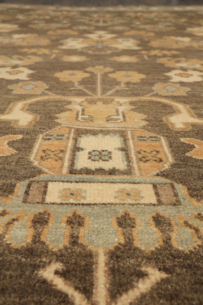 9.3 x 12.2 Natural Wool New Handmade Oushak Rug Neutral Brown #B-70744