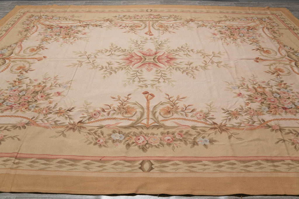 10 x 14 French Aubusson Flat Weave Rug Sale Clearance #B-78829