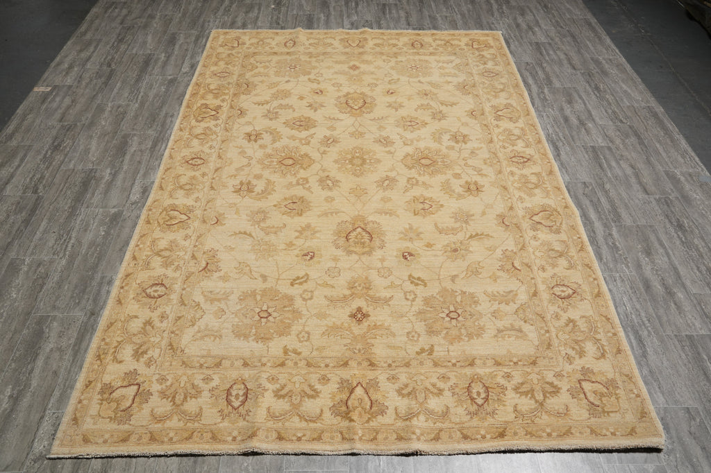 6.6 x 9.9 WARM COLORS Handmade Transitional Chobi Ziegler Peshawar Rug #PIX-20235