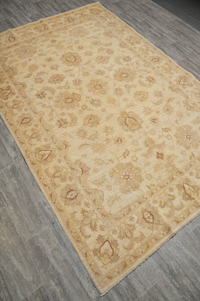 6.6 x 9.9 WARM COLORS Handmade Transitional Chobi Ziegler Peshawar Rug #PIX-20235