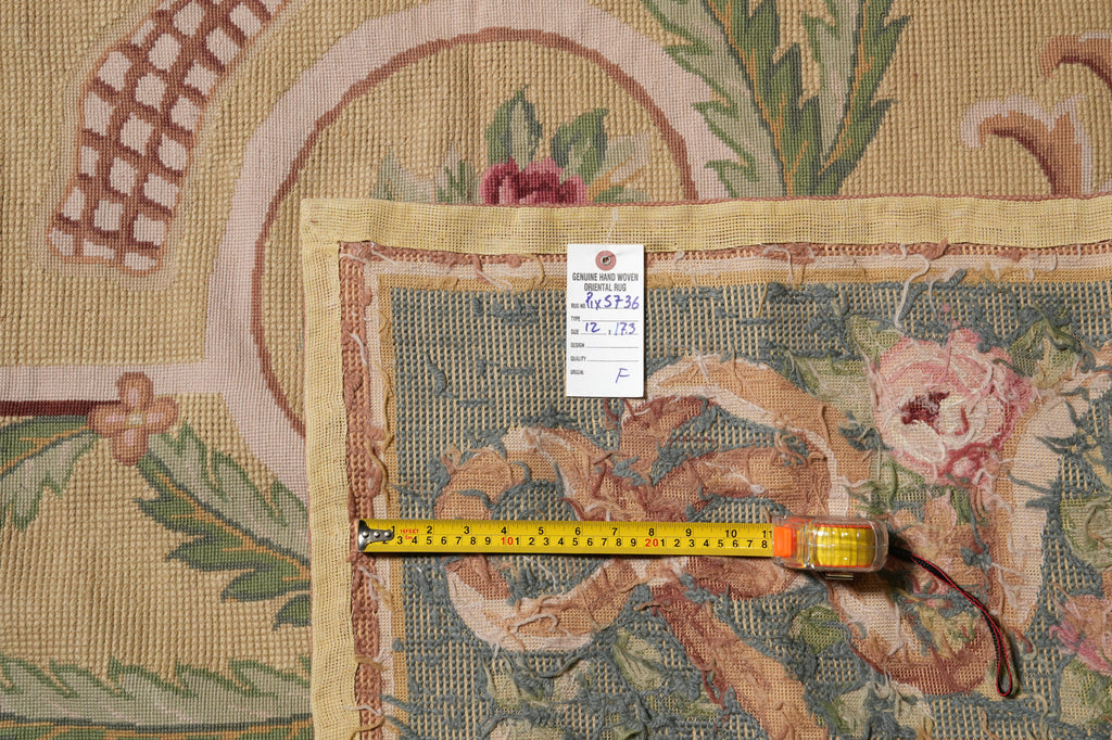 12 x 17.3 Aubusson Needlepoint Rug #PIX-5736