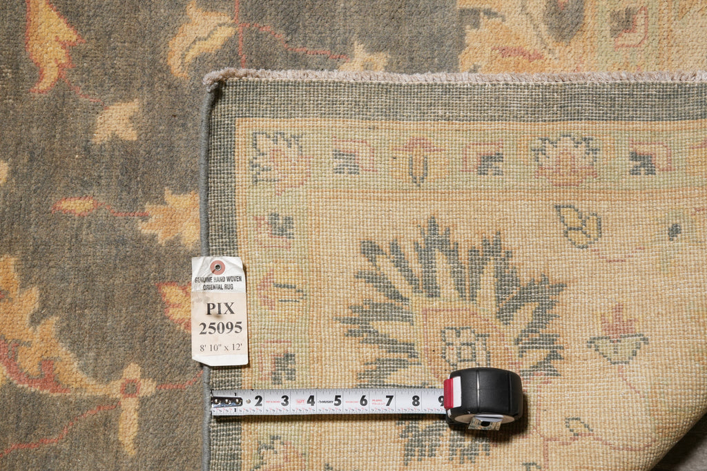 8.10 x 12 Neutral Colors Handmade Natural Wool Rug #PIX-25095